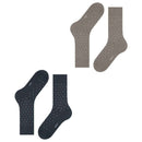 Esprit Grey Fine Dot 2 Pack Socks