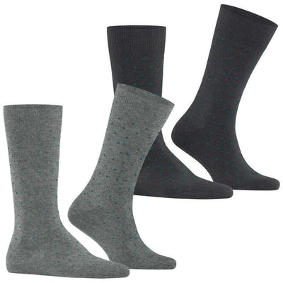 Esprit Grey Fine Dot 2 Pack Socks