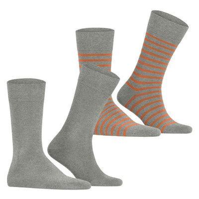 Esprit Grey Fine Stripe 2 Pack Socks