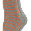 Esprit Grey Fine Stripe 2 Pack Socks