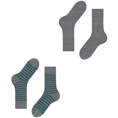 Esprit Grey Fine Stripe 2 Pack Socks