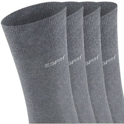 Esprit Grey Solid 4 Pack Socks