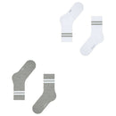 Esprit Grey Tennis Stripe 2 Pack Socks