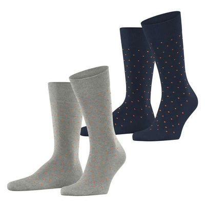 Esprit Navy Fine Dot 2 Pack Socks