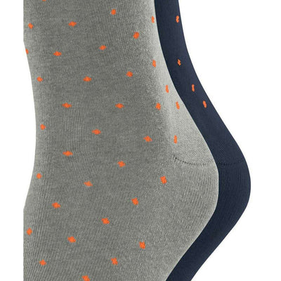 Esprit Navy Fine Dot 2 Pack Socks