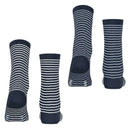 Esprit Navy Fine Line 2 Pack Socks