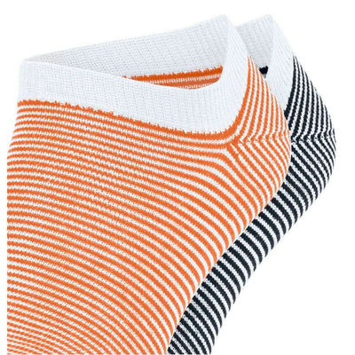 Esprit Orange Allover Stripe 2 Pack Sneaker Socks