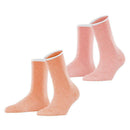 Esprit Orange Allover Stripe 2 Pack Socks