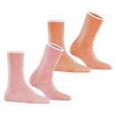 Esprit Orange Allover Stripe 2 Pack Socks