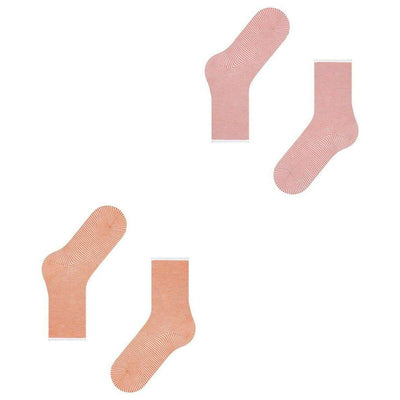 Esprit Orange Allover Stripe 2 Pack Socks