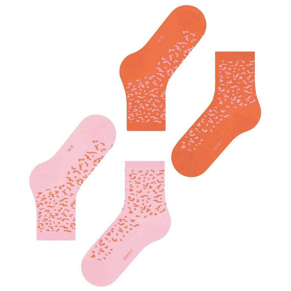 Esprit Orange Fun Pattern 2 Pack Socks