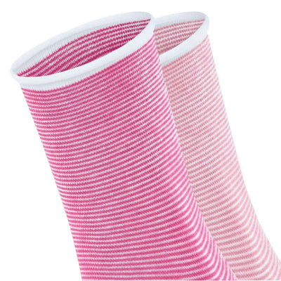 Esprit Pink Allover Stripe 2 Pack Socks
