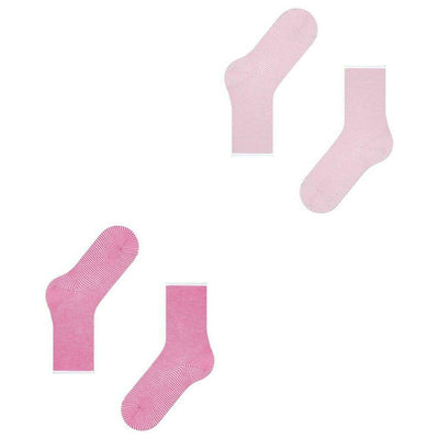 Esprit Pink Allover Stripe 2 Pack Socks