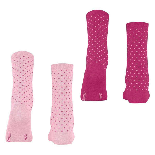Esprit Pink Fine Dot 2 Pack Socks