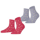 Esprit Pink Twig Short 2 Pack Socks