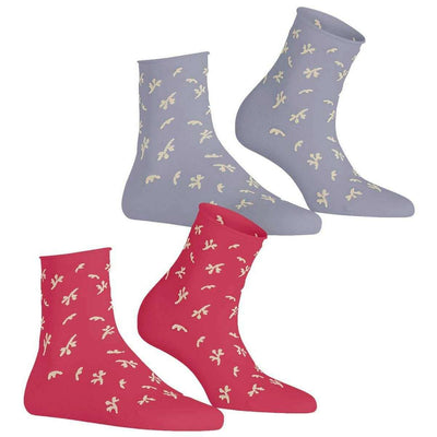 Esprit Pink Twig Short 2 Pack Socks