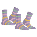 Esprit Purple Brushed Stripes 2-Pack Socks