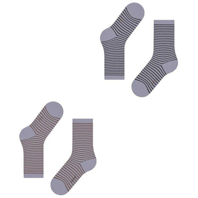 Esprit Purple Fine Line 2 Pack Socks