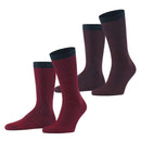 Esprit Red Allover Stripe 2 Pack Socks