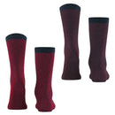 Esprit Red Allover Stripe 2 Pack Socks