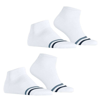 Esprit White Accent Stripe 2 Pack Sneaker Socks