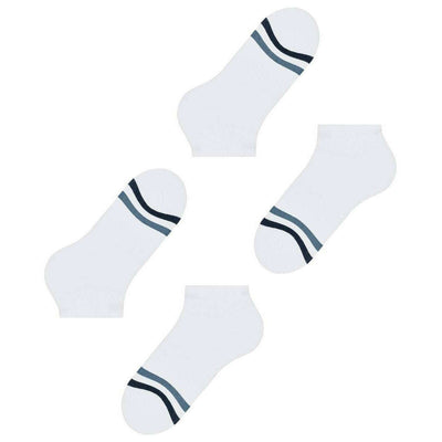 Esprit White Accent Stripe 2 Pack Sneaker Socks
