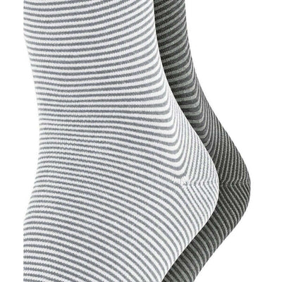 Esprit White Allover Stripe 2 Pack Socks