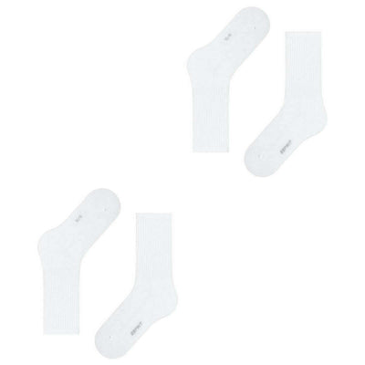 Esprit White Basic Tennis 2 Pack Socks