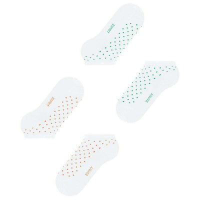 Esprit White Fine Dot 2 Pack Sneaker Socks