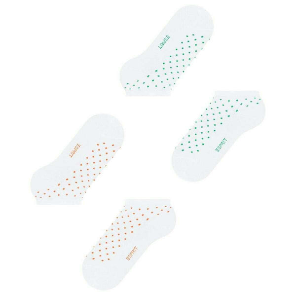 Esprit White Fine Dot 2 Pack Sneaker Socks