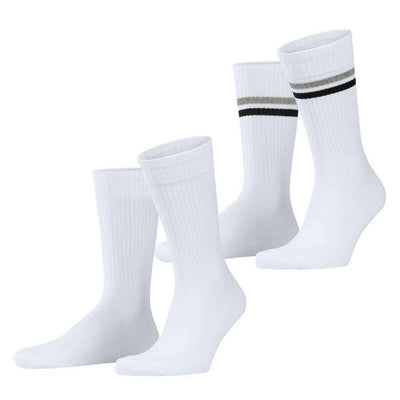 Esprit White Tennis Stripe 2 Pack Socks
