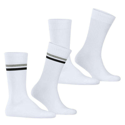 Esprit White Tennis Stripe 2 Pack Socks