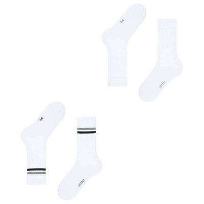 Esprit White Tennis Stripe 2 Pack Socks