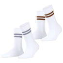 Esprit White Tennis Stripe 2 Pack Socks