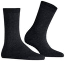 Falke Black Shiny Rib Socks
