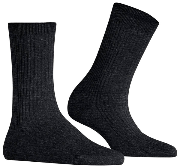 Falke Black Shiny Rib Socks