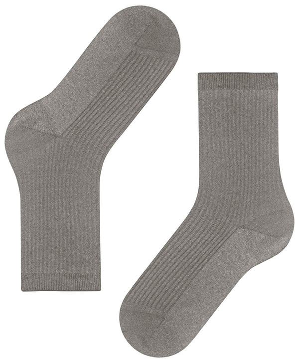 Falke Grey Shiny Rib Socks