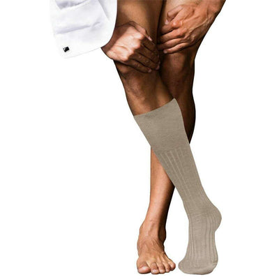 Falke Beige No 13 Finest Piuma Cotton Knee High Socks