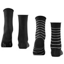 Falke Black Happy Stripe 2 Pack Socks