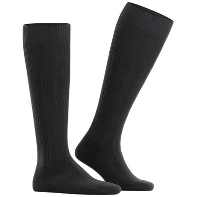Falke Black Lhasa Rib Knee High Socks