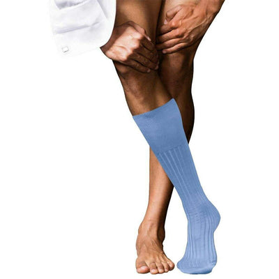 Falke Blue No 13 Finest Piuma Cotton Knee High Socks
