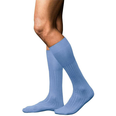 Falke Blue No 13 Finest Piuma Cotton Knee High Socks
