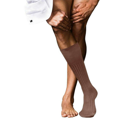 Falke Brown No 13 Finest Piuma Cotton Knee High Socks