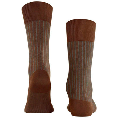 Falke Brown Oxford Stripe Socks