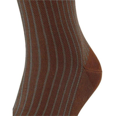 Falke Brown Oxford Stripe Socks
