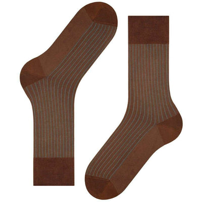 Falke Brown Oxford Stripe Socks