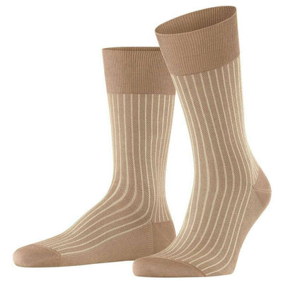 Falke Brown Oxford Stripe Socks