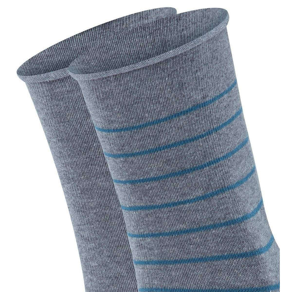 Falke Grey Happy Stripe 2 Pack Socks