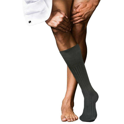 Falke Grey No 13 Finest Piuma Cotton Knee High Socks