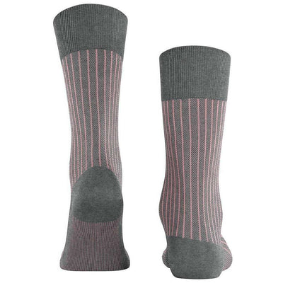 Falke Grey Oxford Stripe Socks